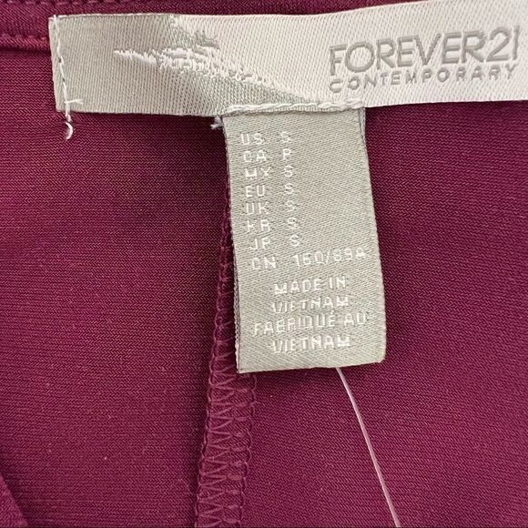 Forever 21 V-Neck MINI Stretch Dress Burgundy Wine Women’s Small (S) NWT - Picture 10 of 11